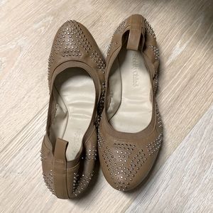 SeeByChloe Tan Studded Ballet Flats